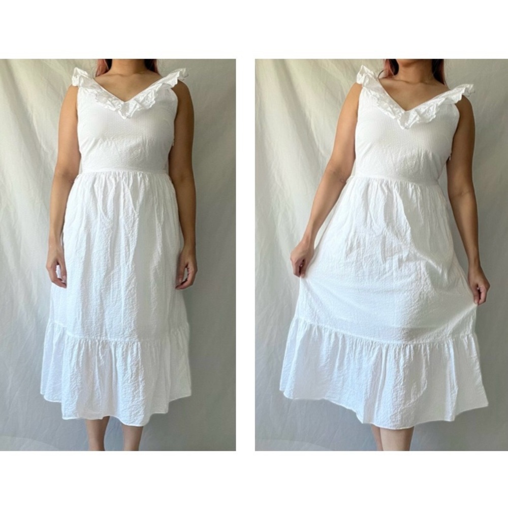 White Ruffle Dress - Picture 3 of 7